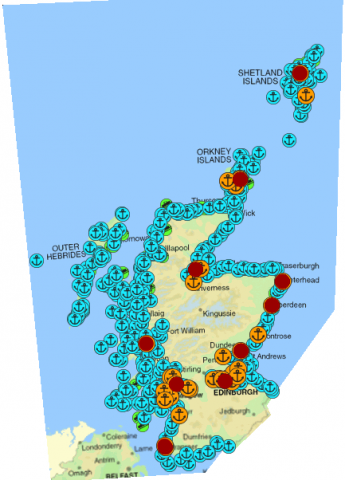 11 largest ports, ports, harbours, marinas and slipways © Scottish Government