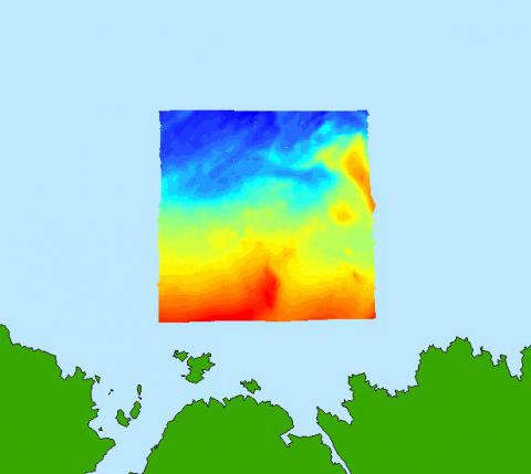 2D representation of the seabed bathymetry surveyed by Marine Scotland near Armadale