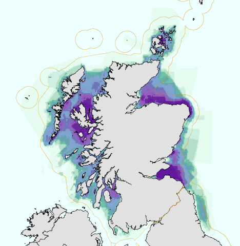 Map showing the ScotMap dataset for number of vessels