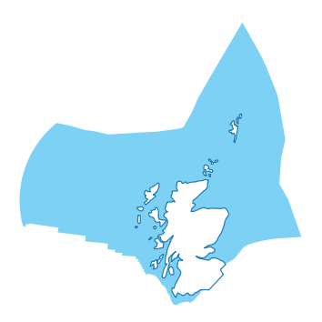 The Exclusive Economic Zone (EEZ) adjacent to Scotland