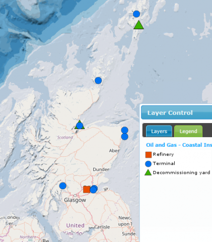 Oil and gas coastal installations © Marine Scotland