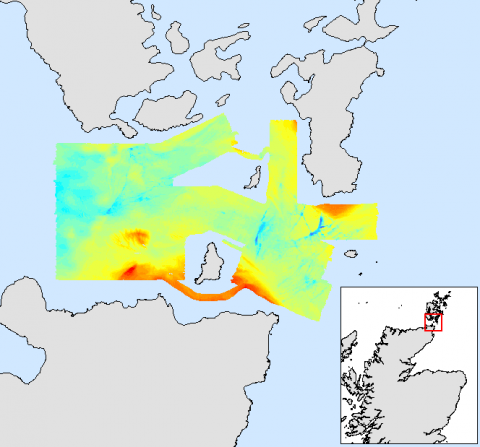 Colour coded seabed bathymetry map of the Pentland Firth?