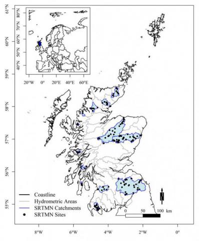 Scotland River Temperature Monitoring Network (SRTMN) Site Map