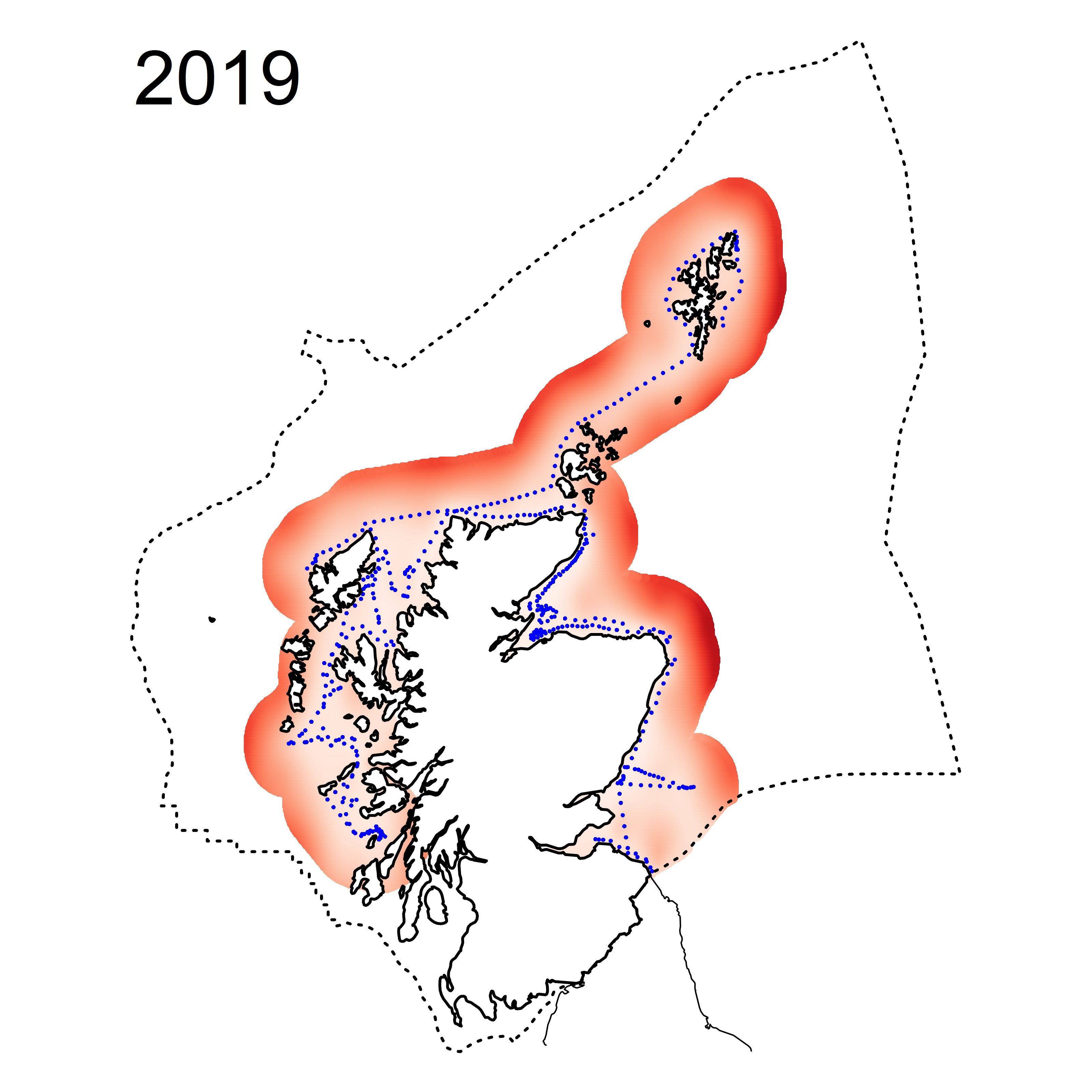 Figure d: Coefficient of variation (CV%) of the modelled data set for salinity normalised TOxN. With least accuracy found on the outer boundaries furthest from sampling position.