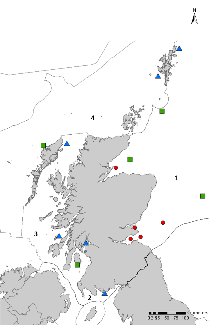 Figure 1: Sampling locations and most recent annual assessment status.