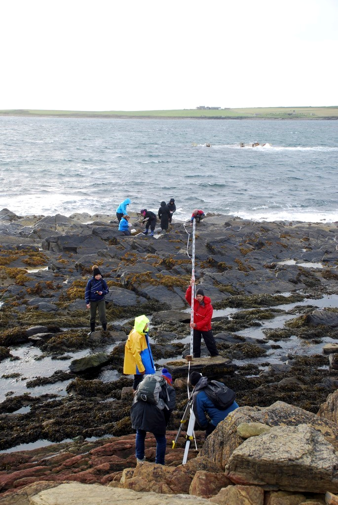 Figure 6: Students from Heriot Watt University undertaking a survey of a rocky habitat in Orkney.