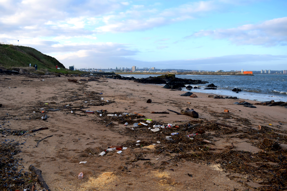 Figure 1: Beach litter on Torry beach, Aberdeen