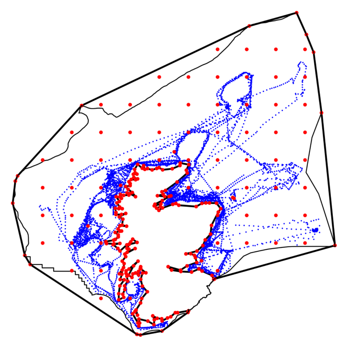 Figure b: Isotropic statistical model set-up and sampling locations.