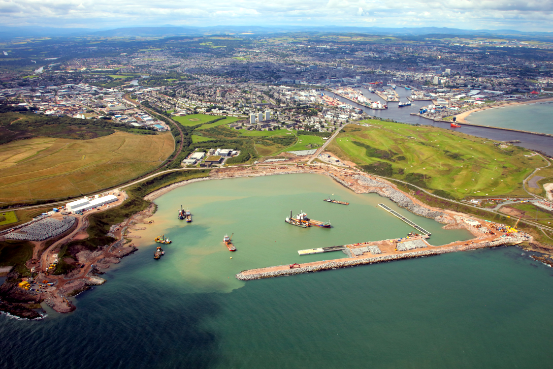 Figure 3: Work in progress for new Aberdeen harbour development. © Aberdeen Harbour Board.