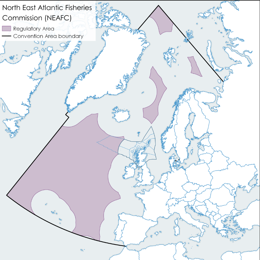 Figure 4: NEAFC Convention Area showing Scottish Marine Regions (SMRs) and Offshore Marine Regions (OMRs).