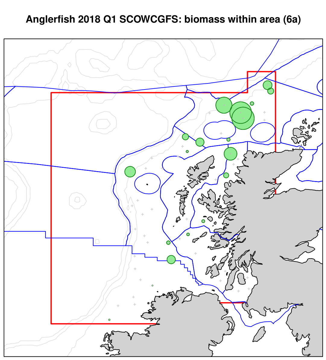 Monkfish 2018 Q1 SCOWCGFS: biomass within area (6a)