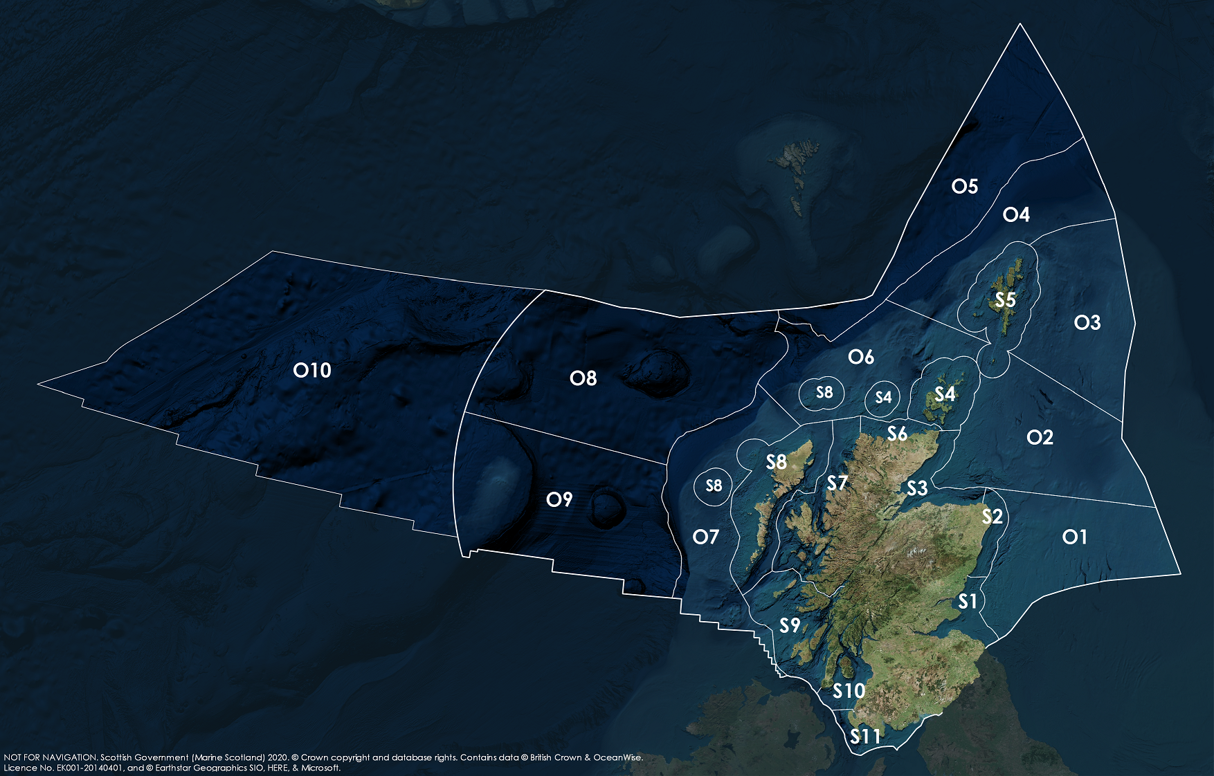 21 Scottish  Marine Regions and Offshore Marine Regions assessed for pressures from human activities 