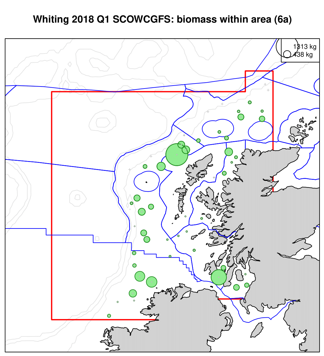 Whiting 2018 Q1 SCOWCGFS: biomass within area (6a)