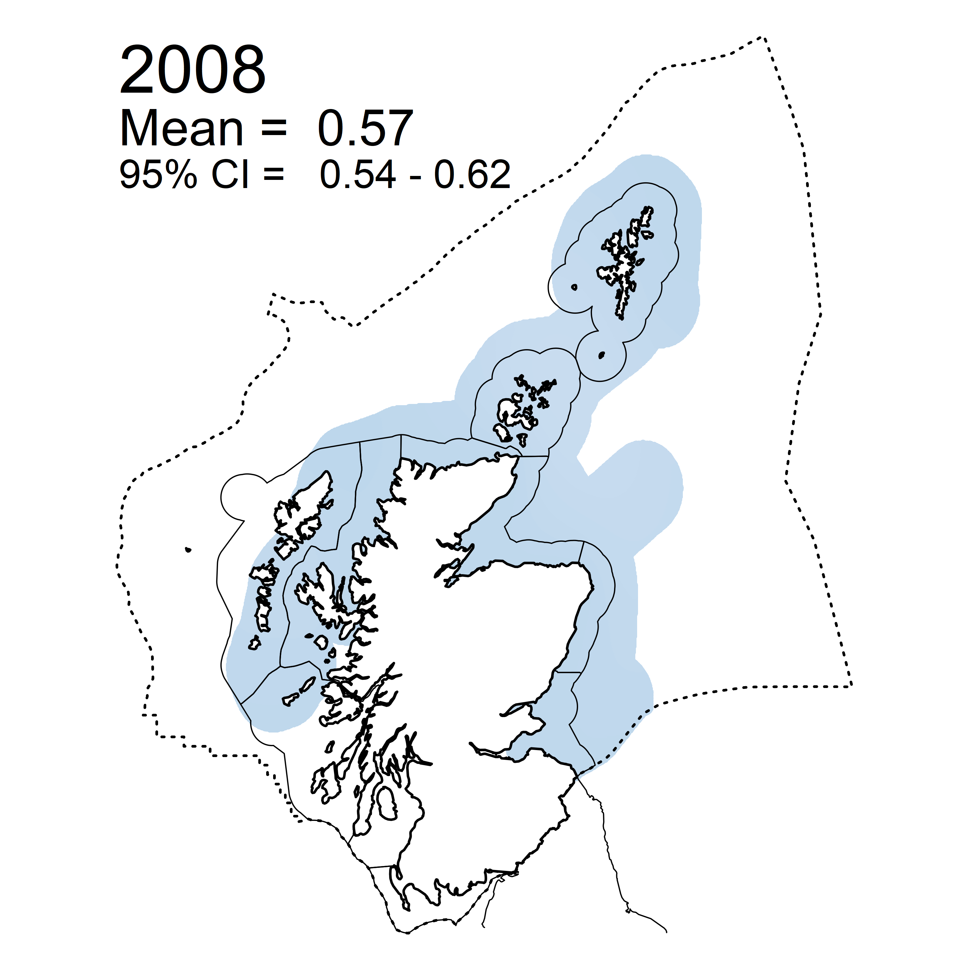 Figure f: Mean predicted Dissolved Inorganic Phosphorous (DIP) in winter periods 20/07 – 2019 collected as part of the CSEMP annual monitoring cruise