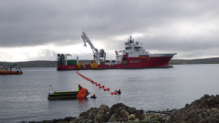 Global Symphony cable laying in Shetland. © Global Marine Group.