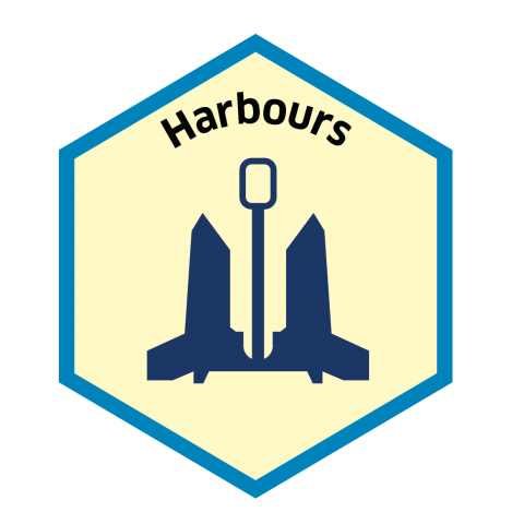 Blue economy sector hexagon harbours