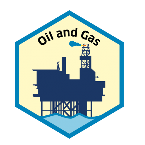 Blue economy sector hexagon oil&gas