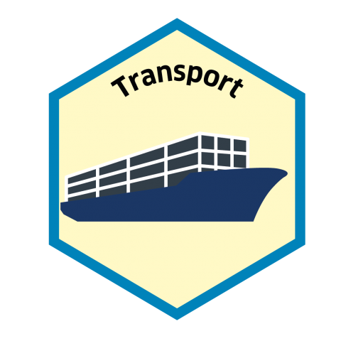 Blue economy sector hexagon transport