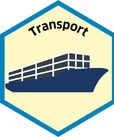 Blue economy sector hexagon transport