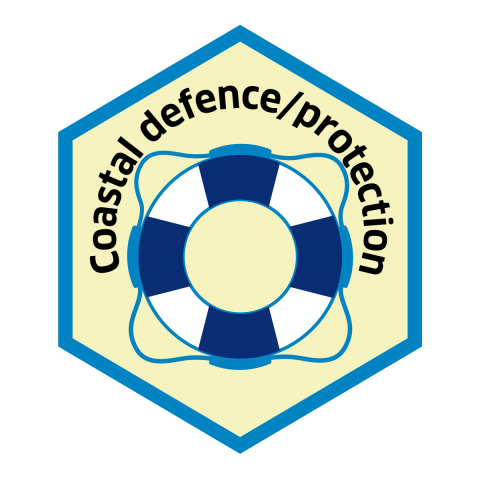 Blue economy sector hexagon coastal defense