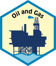 Blue economy sector hexagon oil and gas