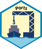 Blue economy sector hexagon ports