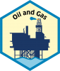 Blue economy sector hexagon oil and gas